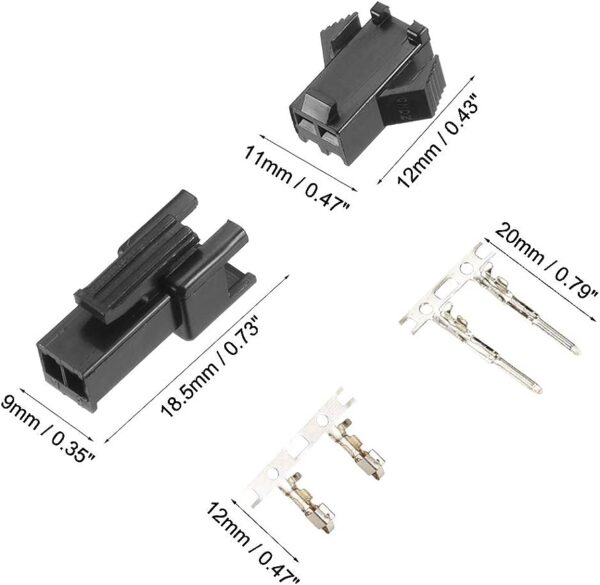 Conector  JST SM 2.54mm 2 pines hembra+macho - Image 2