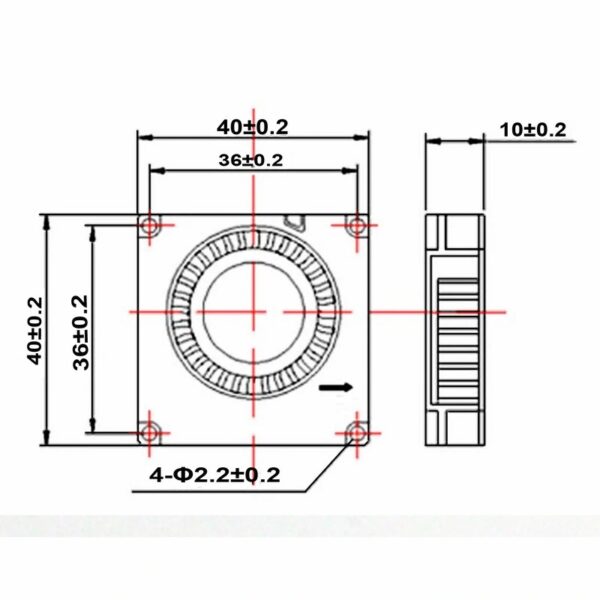 Ventilador de capa 4010 12Vdc con ducto - Image 3