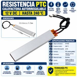 Resistencia elemento calefactor PTC 12V 240°C