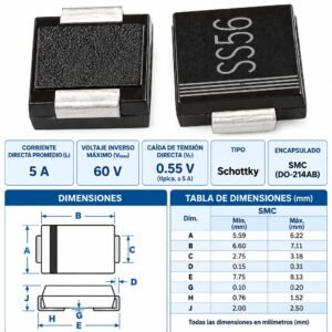 Diodo Schottky SS56 x 2 unidades