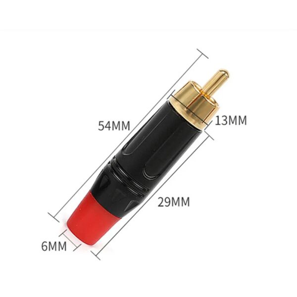 Conector RCA profesional de aluminio juego x 2 machos - Image 2