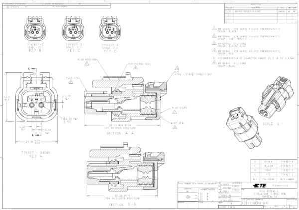 Conector Te Deutsch Ampseal 16 Hembra 2p 776427 - Image 3