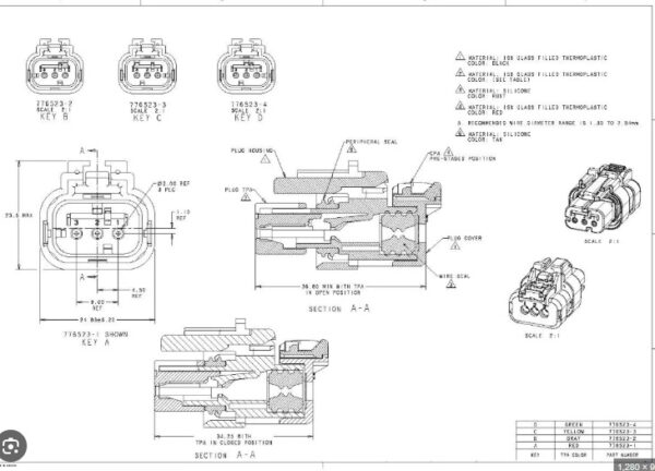 Conector Te Deutsch Ampseal 16 Hembra 3p 776523 - Image 4