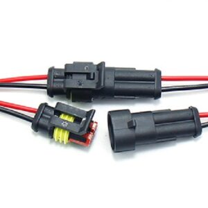 Conector automotriz impermeable 2 pines juego macho y hembra con cables