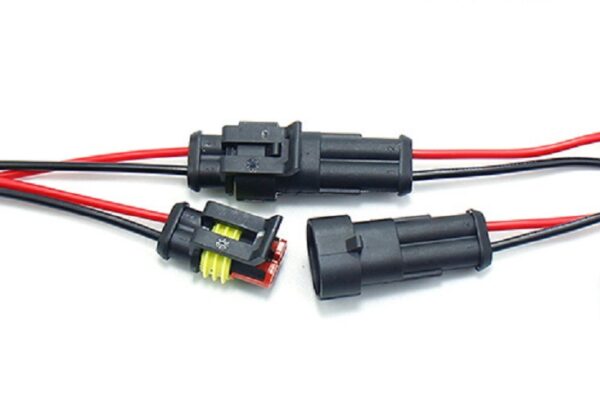 Conector automotriz impermeable 2 pines juego macho y hembra con cables