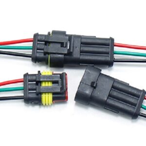Conector automotriz impermeable 3 pines juego macho y hembra  con cables