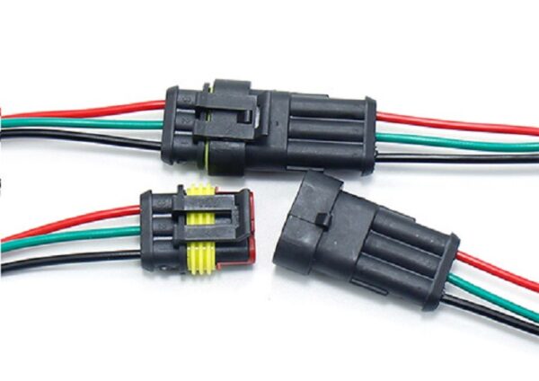 Conector automotriz impermeable 3 pines juego macho y hembra  con cables