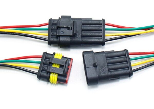 Conector automotriz impermeable 4 pines juego macho y hembra con cables