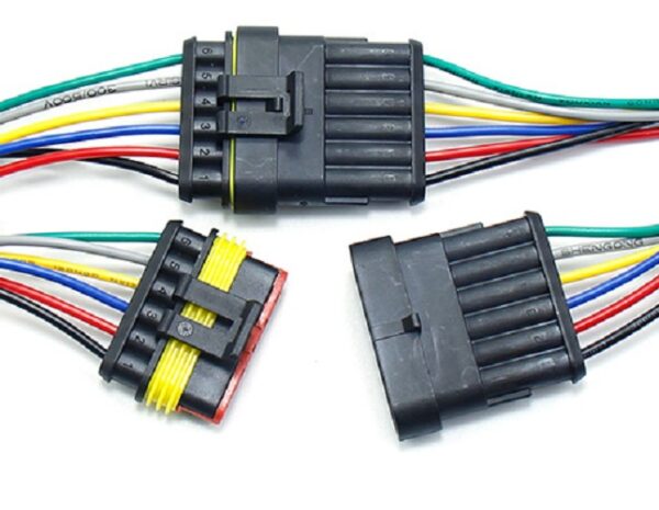 Conector automotriz impermeable 6 pines juego macho y hembra con cables