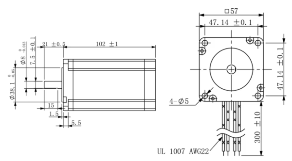 Motor PAP  Nema 23 5A 428 Oz.in 23CS30C-500 1.8° - Image 4