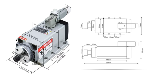 Spindle Cnc 1.5kw 110vac + Er11 + Inversor Yl Vfd - Image 2