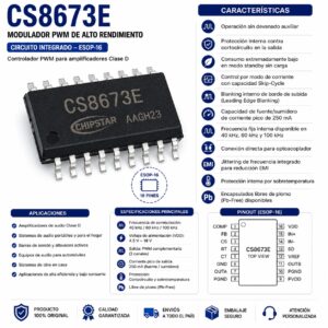 Circuito Integrado Cs8673e 2x40w Smd Sop-16