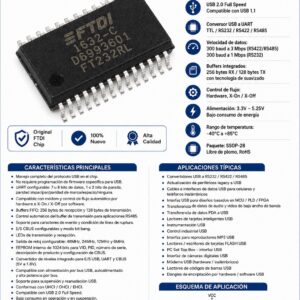 Circuito Integrado Ft232rl Smd Sop-28