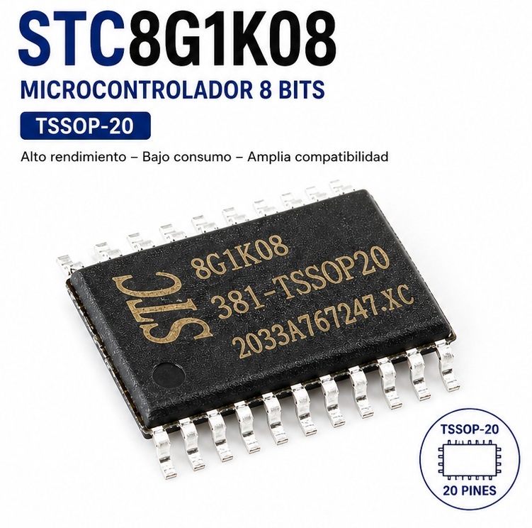 Circuito Integrado Microcontrolador Stc8g1k08 Tssop-20 - Image 2