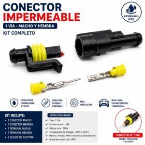 Conector automotriz impermeable 1 pine juego macho y hembra