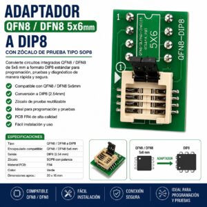 Adaptador Universal 5x6mm Qfn8 Wson8 Mlf8 Mlp8 Dfn8 A Dip8
