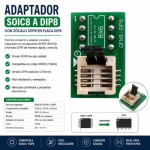 Adaptador Universal 6x8mm Qfn8 Wson8 Mlf8 Mlp8 Dfn8 A Dip8