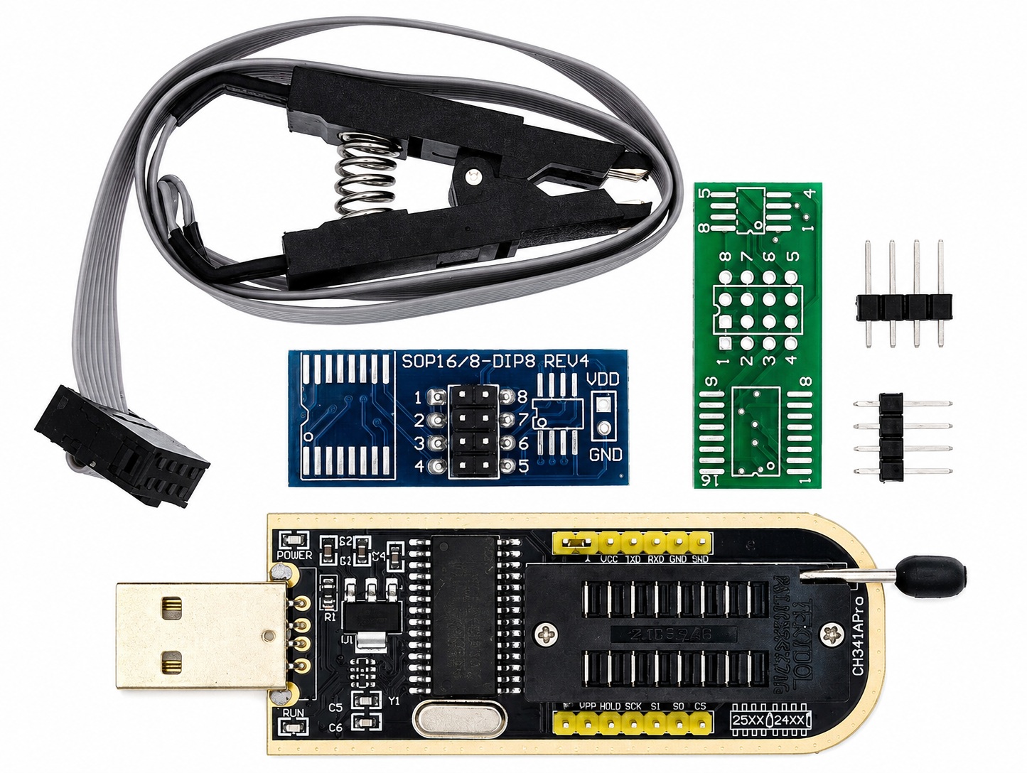 Kit Programador Usb Ch341a Memoria Bios Flash Eeprom + Pinza - Image 3