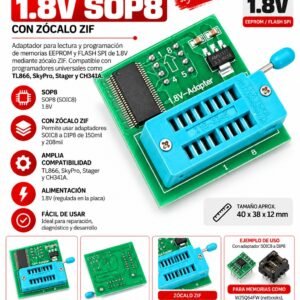 Adaptador Para Programador Usb Flash Bios Memorias 1.8v