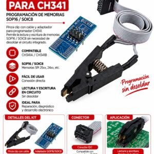 Pinza Clip Para Programador Usb Flash Bios  Ch341
