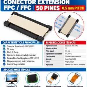 Conector Extension Fpc 50p 0.5mm Pitch